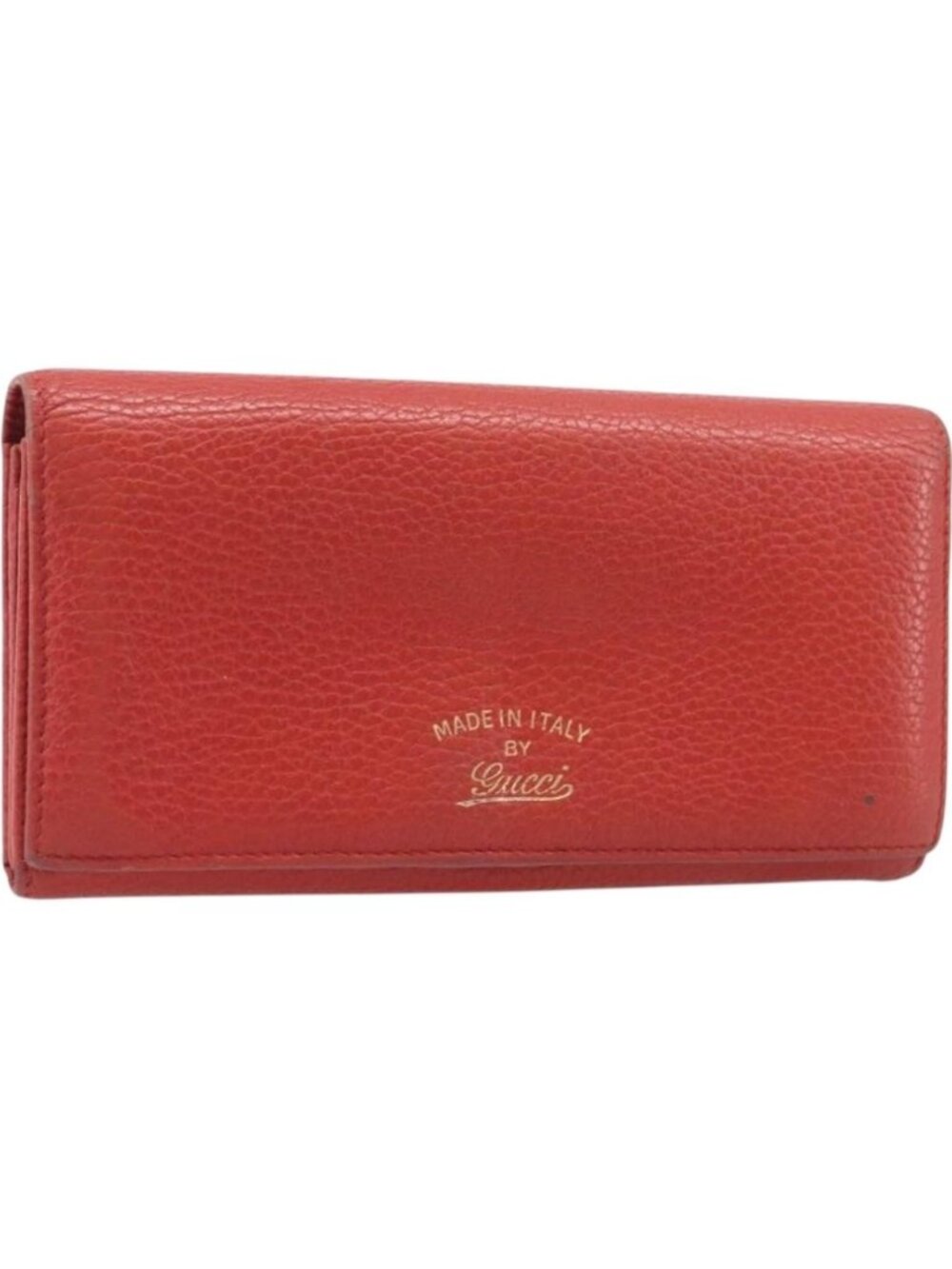 GUCCI Wallet Leather Red Gold 354498